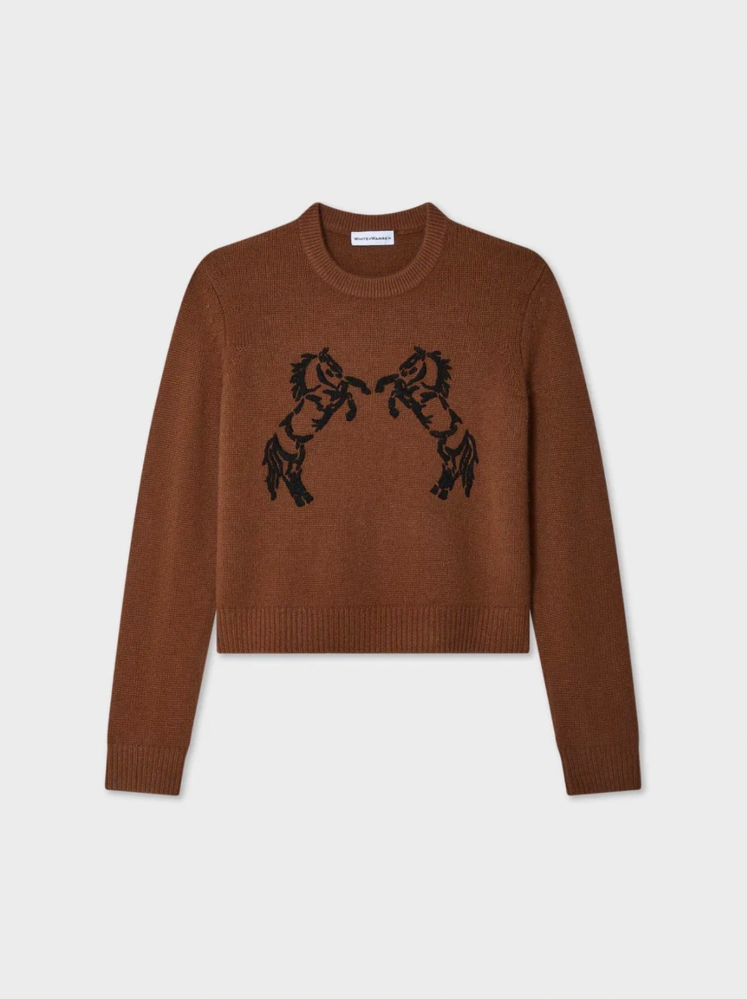 Cashmere Blend Horse Embroidered Crew