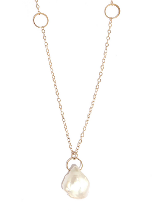 14k Gold Keshi Pearl Adjustable Necklace