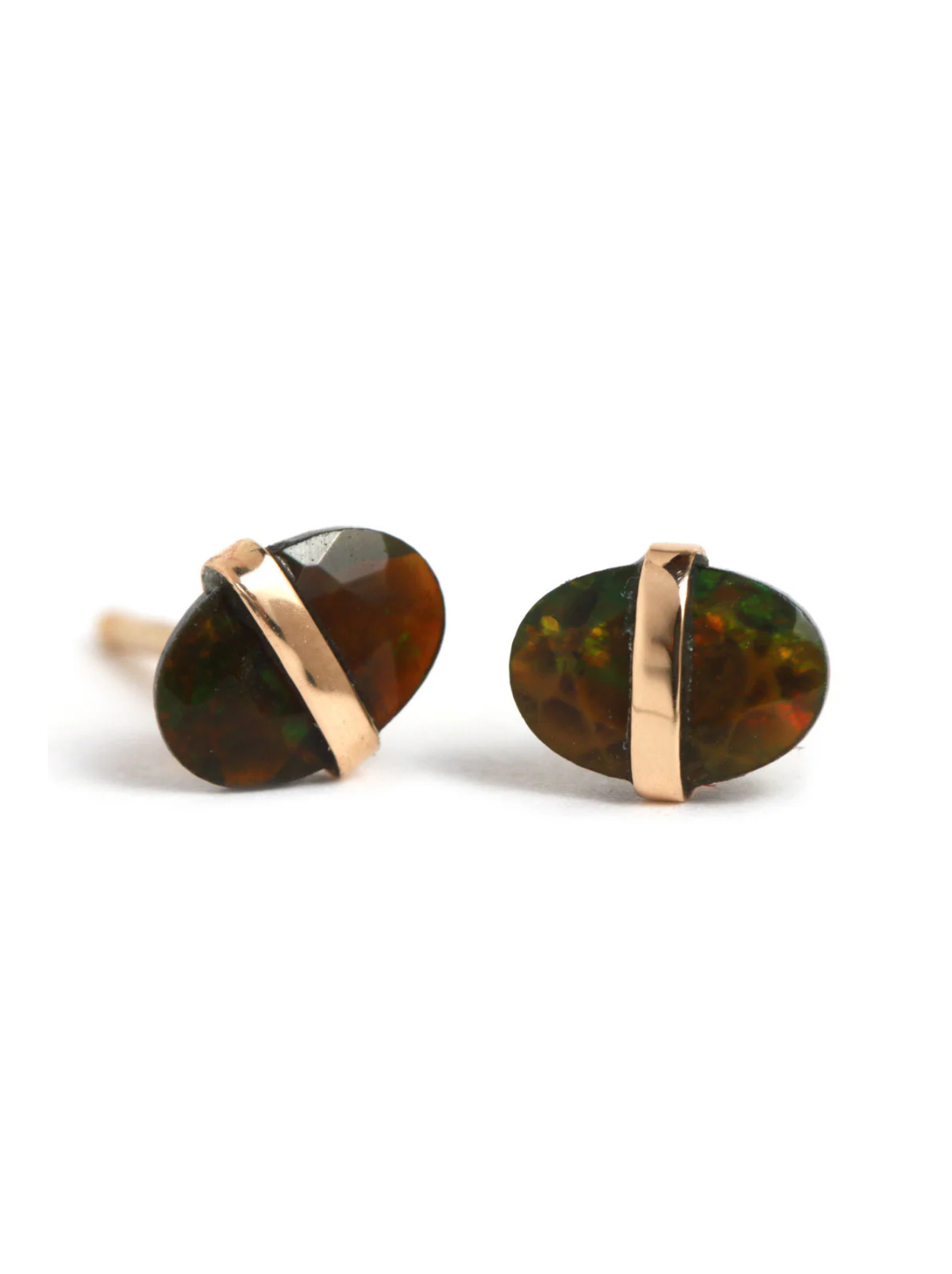 Black Opal Stud Earrings