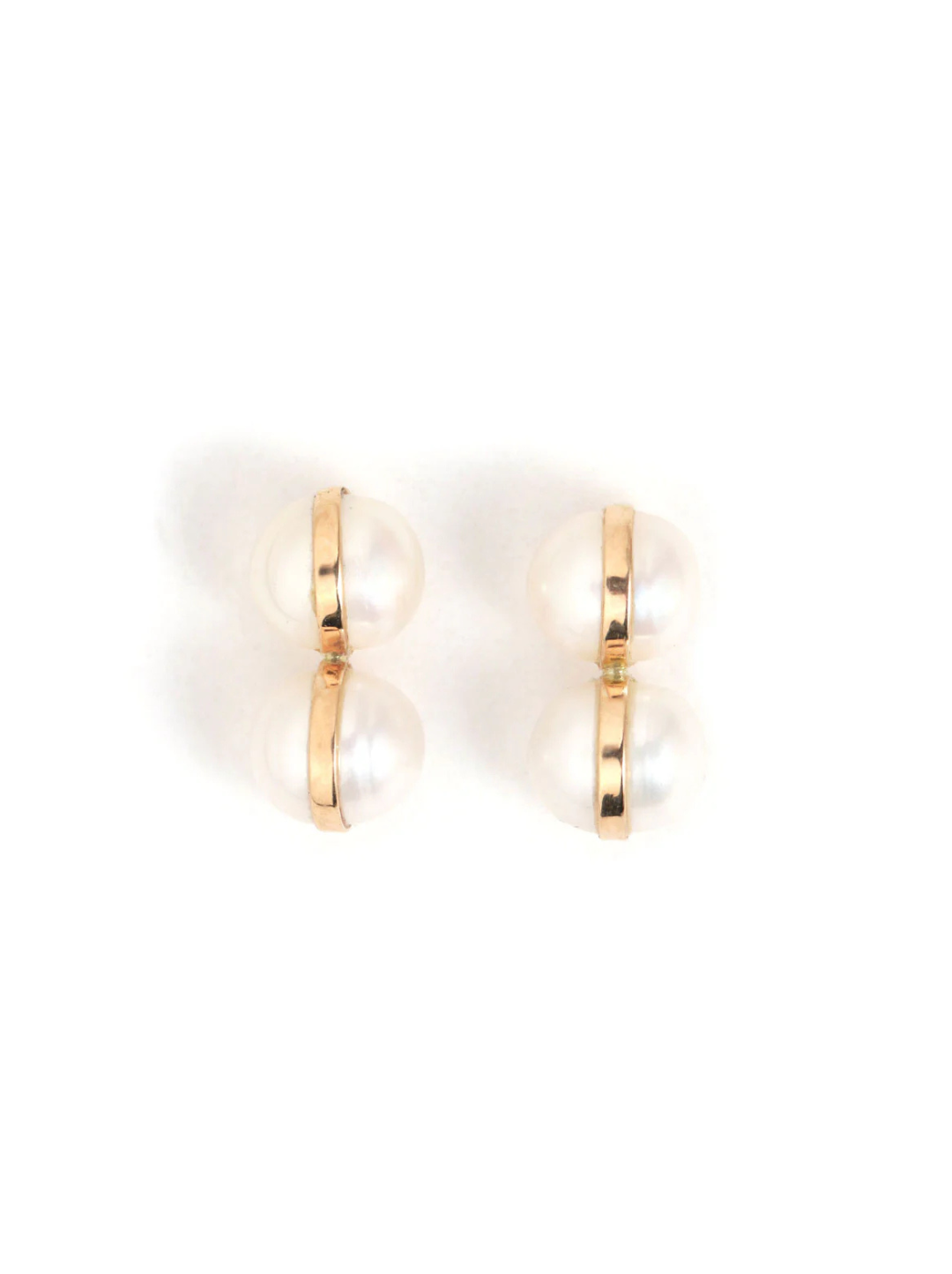 Double Pearl Post Earrings