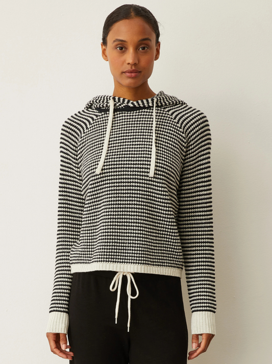 Cotton Cashmere Stripe Lounge Hoody