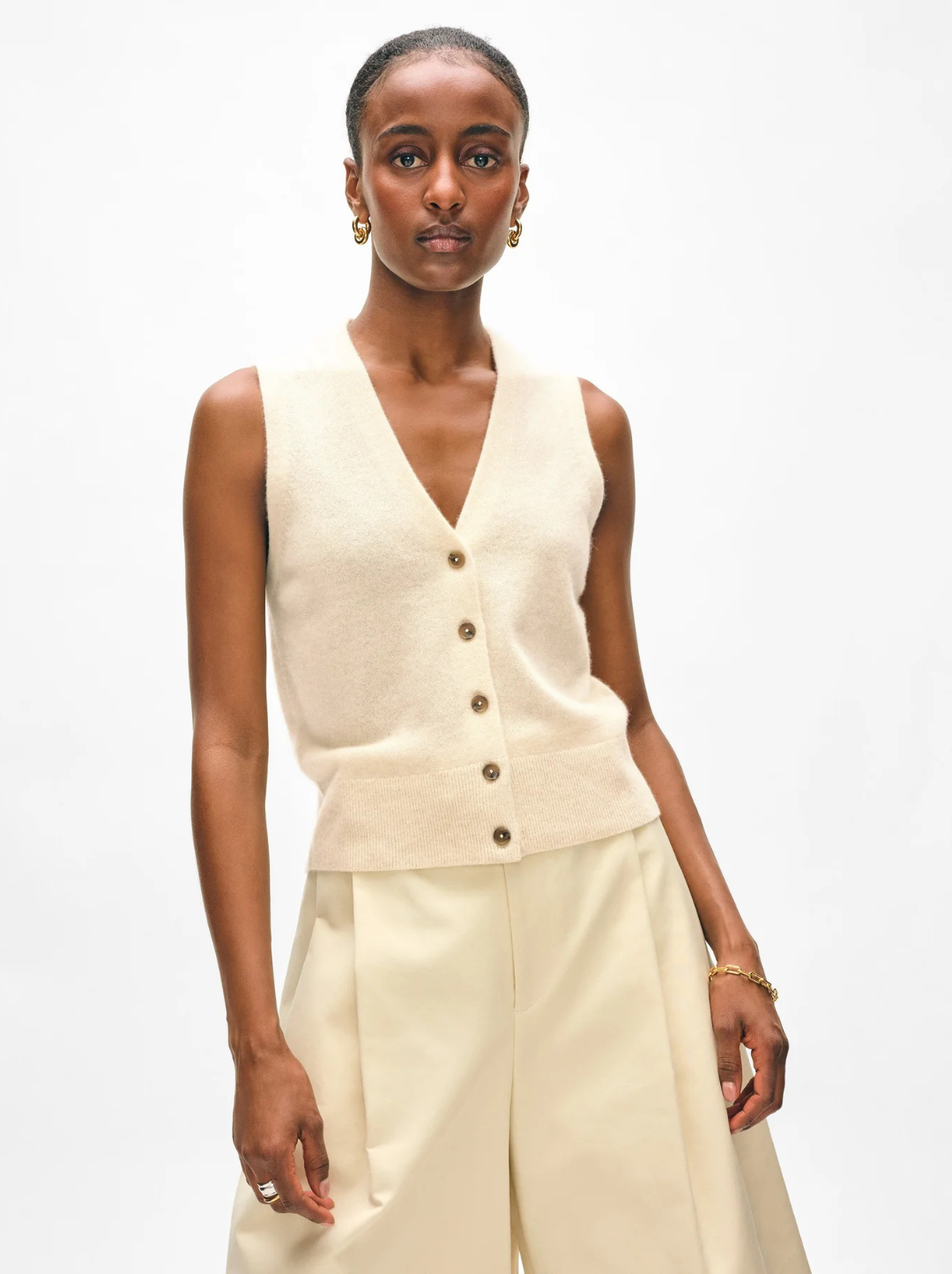 Cashmere Button Vest