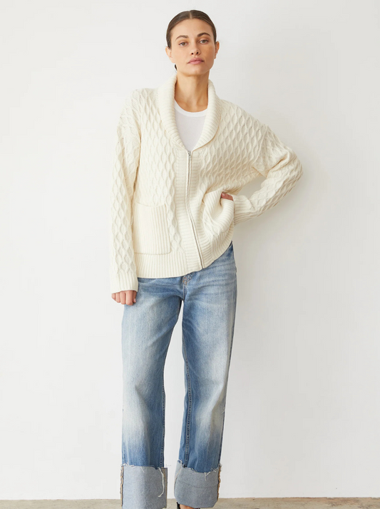 Cable Knit Zip Cardigan