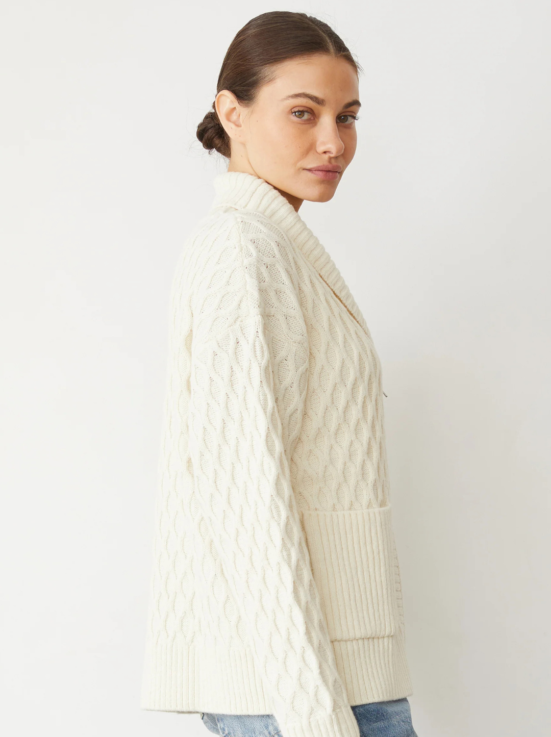 Cable Knit Zip Cardigan