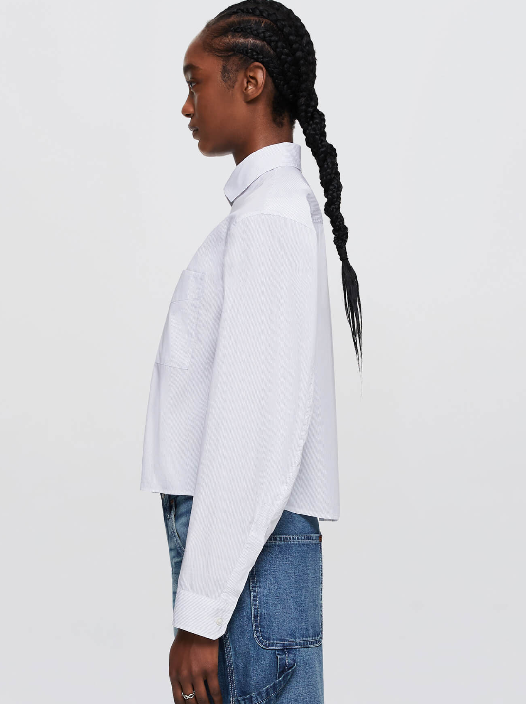 Cropped Oversized Button Up