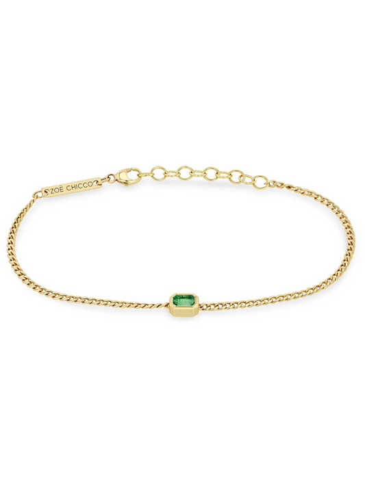 14k Emerald XS Curb Chain Bracelet