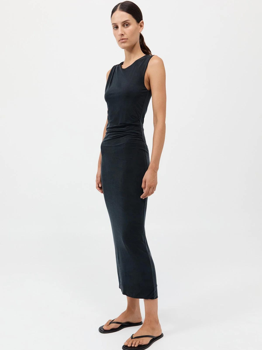 Cupro Jersey Drape Dress