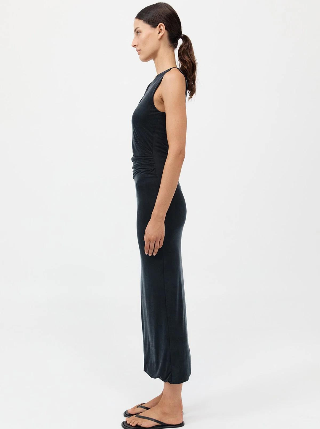 Cupro Jersey Drape Dress