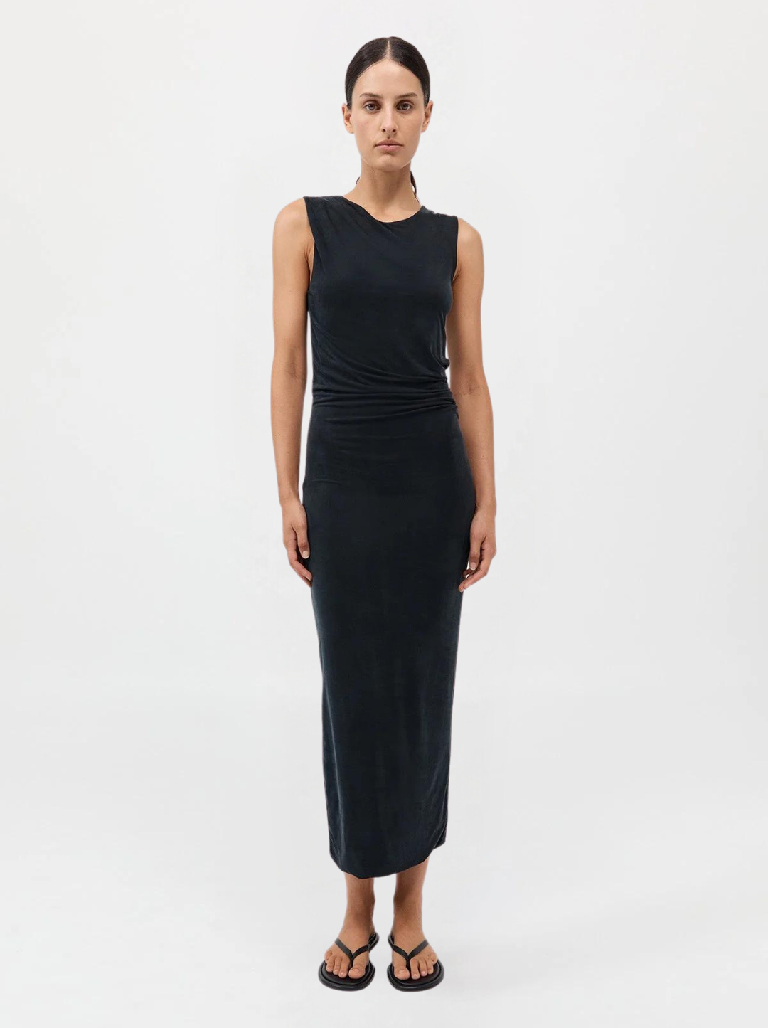 Cupro Jersey Drape Dress