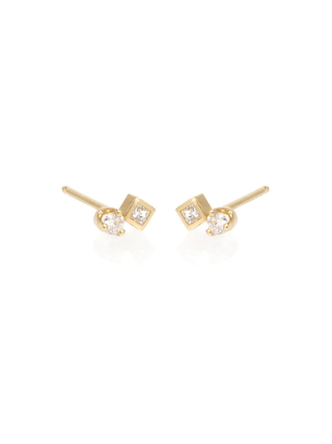 White Diamond Round and Princess Studs (.10 CTW)