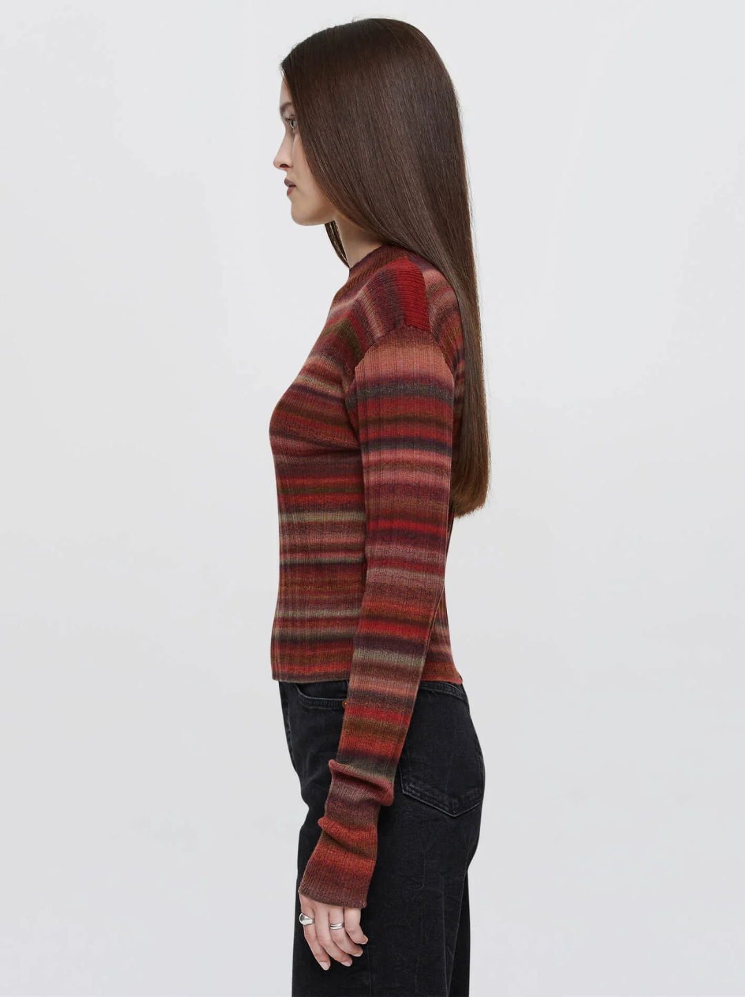 Ribbed Mock Neck Pullover