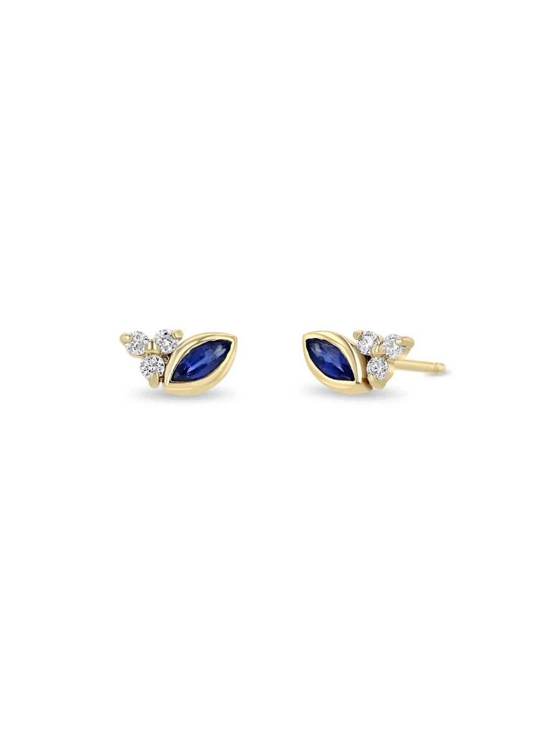 Marquise Sapphire w/ Diamond Stud (.09 CTW)