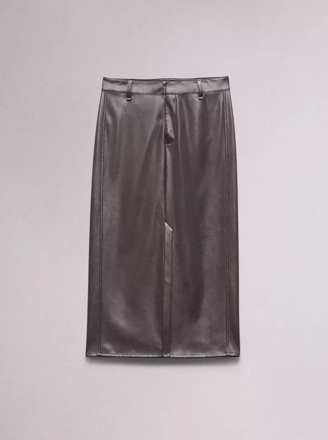 Rayne Faux Leather Midi Skirt