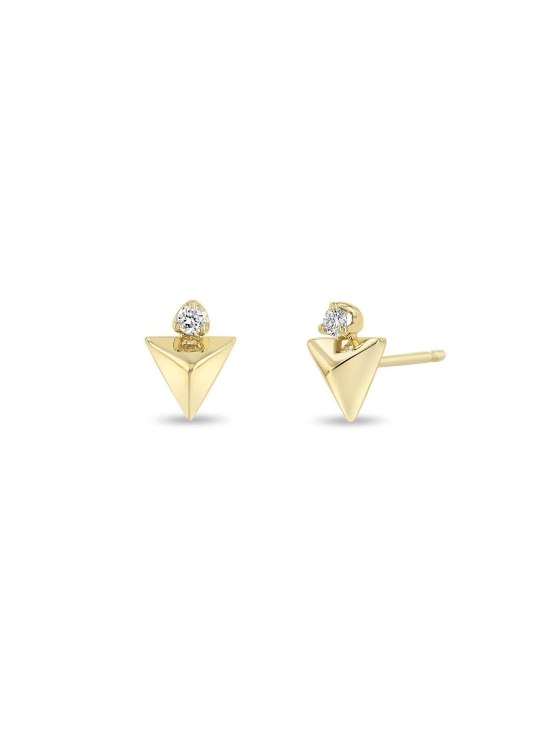 Triangle Stud w/ Diamonds (.06 CTW)